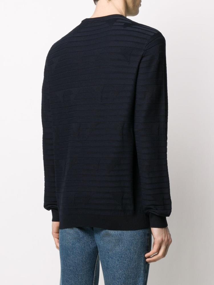 Sudaderas Armani Emporio Crew Neck Striped Hombre Azules | XA3U0M9U