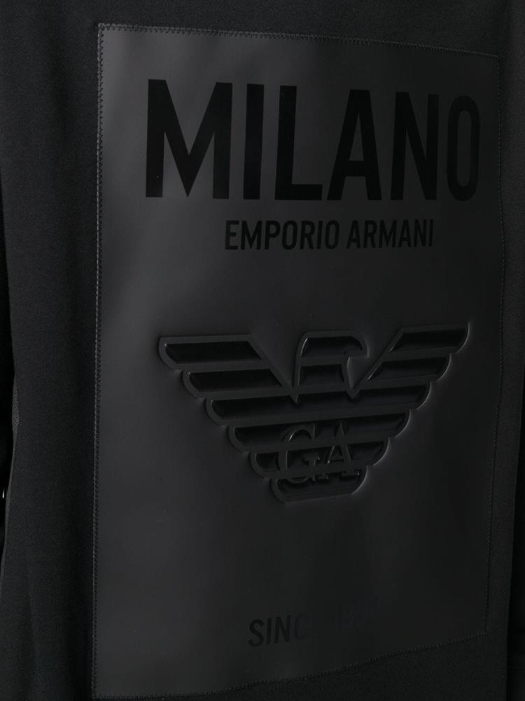 Sudaderas Armani Emporio Graphic Print Crew Neck Hombre Negras | CF551UQK