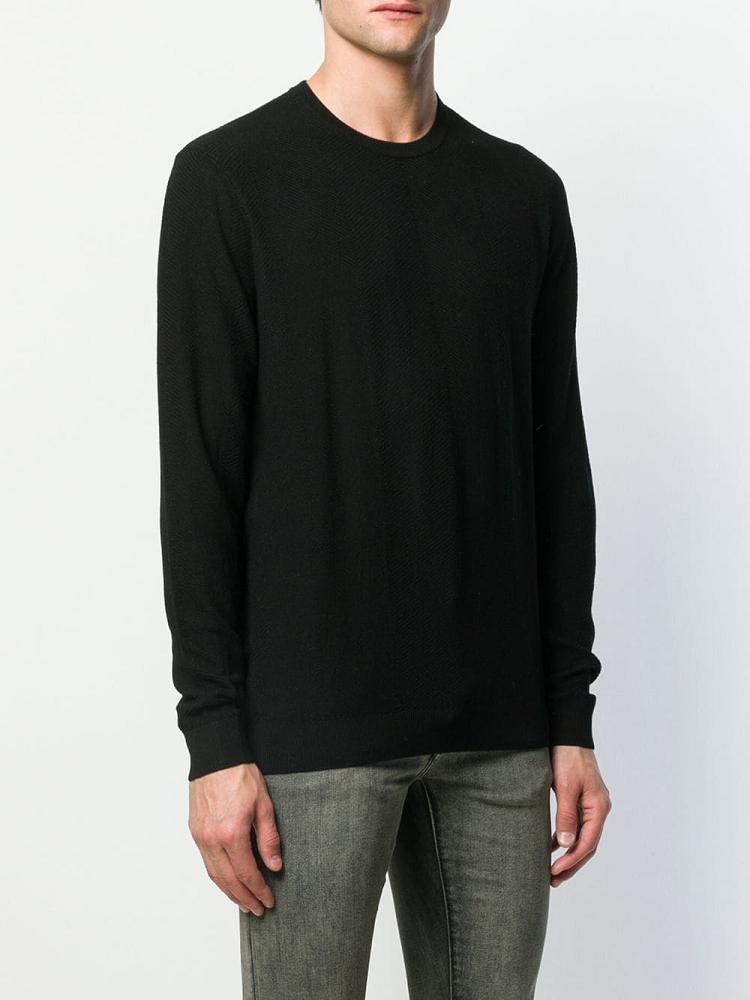 Suéteres Armani Emporio Crew Neck Hombre Negras | CGT7EINS