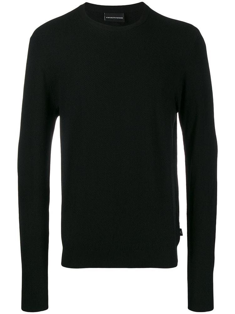 Suéteres Armani Emporio Crew Neck Hombre Negras | CGT7EINS