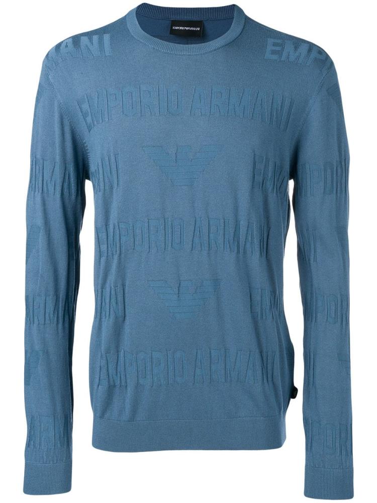 Suéteres Armani Emporio Ligeros Hombre Azules | LCT2CLEW