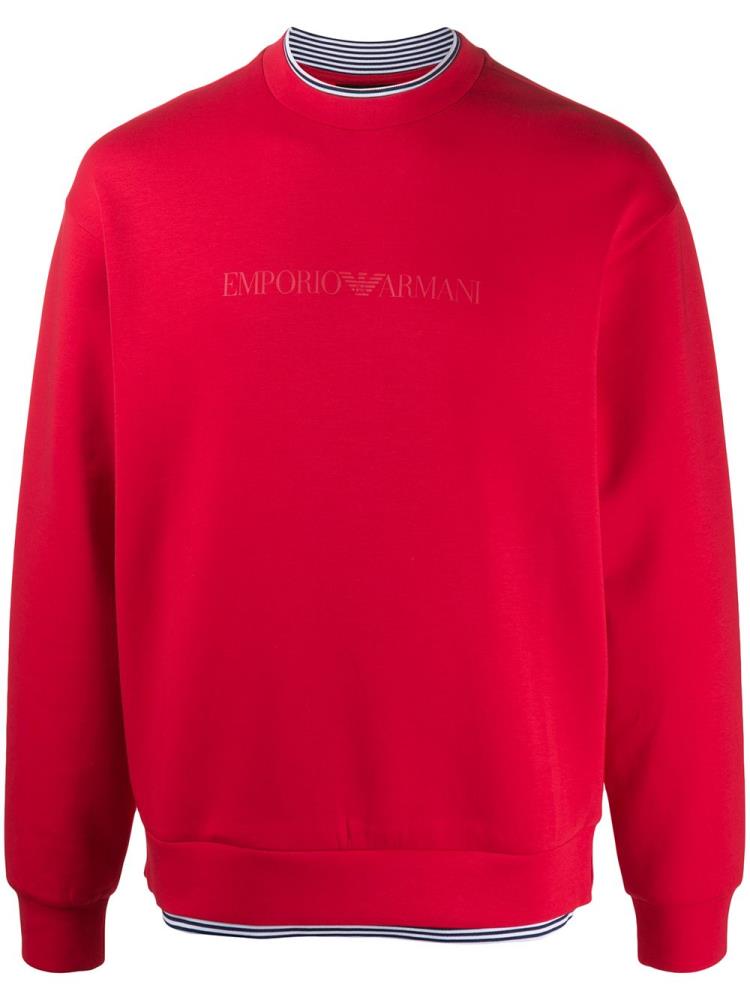 Suéteres Armani Emporio Logo Print Hombre Rojas | F2MAUA7A