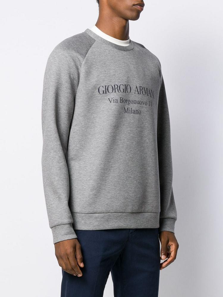 Suéteres Giorgio Armani Logo Hombre Gris | SGKWM9Y4