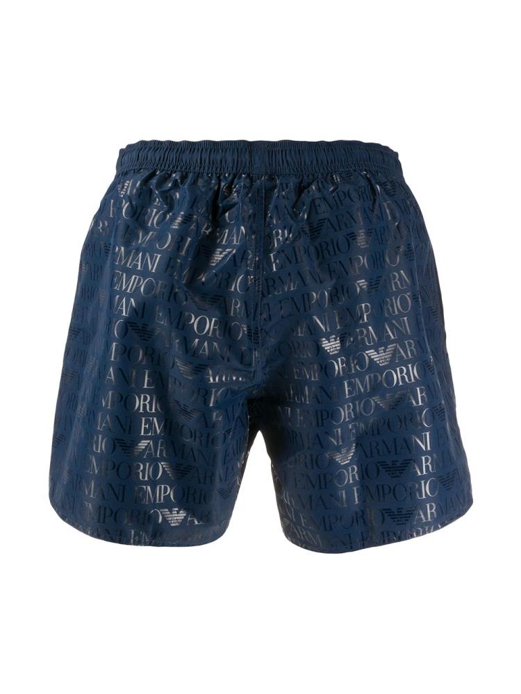 Swim Shorts Ea7 Emporio Armani All Over Logo Print Hombre Azules | QY7I3LGV