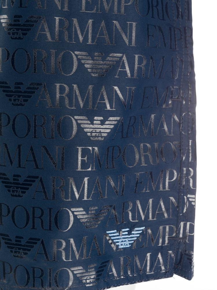 Swim Shorts Ea7 Emporio Armani All Over Logo Print Hombre Azules | QY7I3LGV