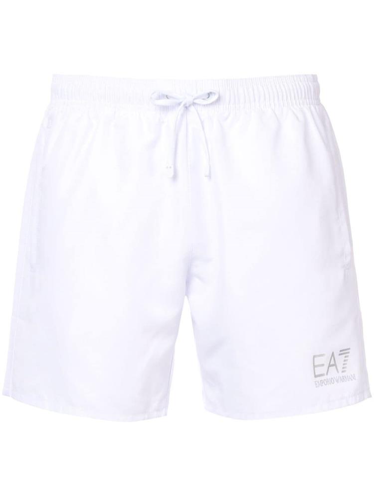 Swim Shorts Ea7 Emporio Armani Logo Hombre Blancas | EN5S7UG9