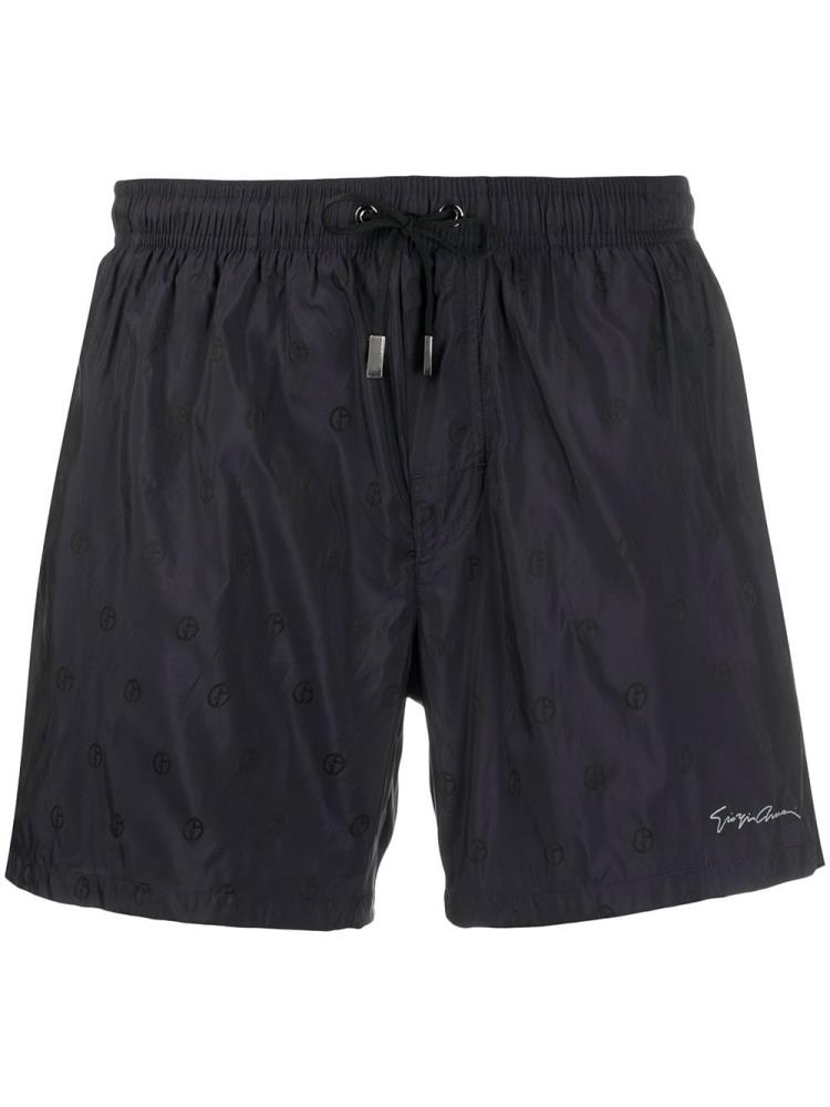 Swim Shorts Giorgio Armani Monogram Print Hombre Azules | EA8QX08B