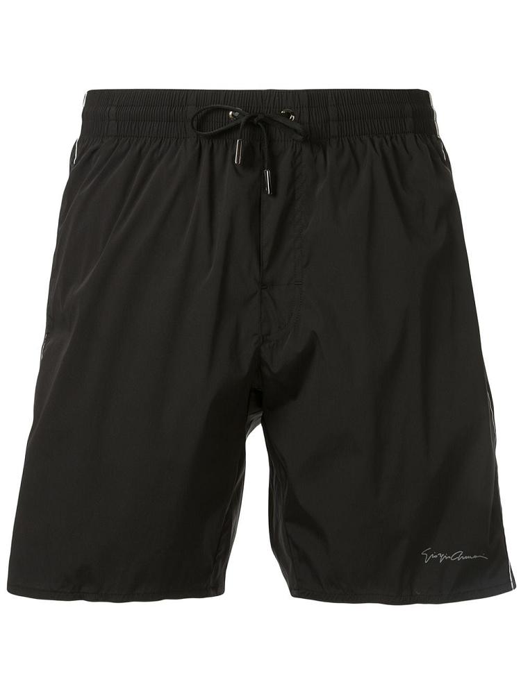 Swim Shorts Giorgio Armani Signature Logo Hombre Negras | HVQPQ11N