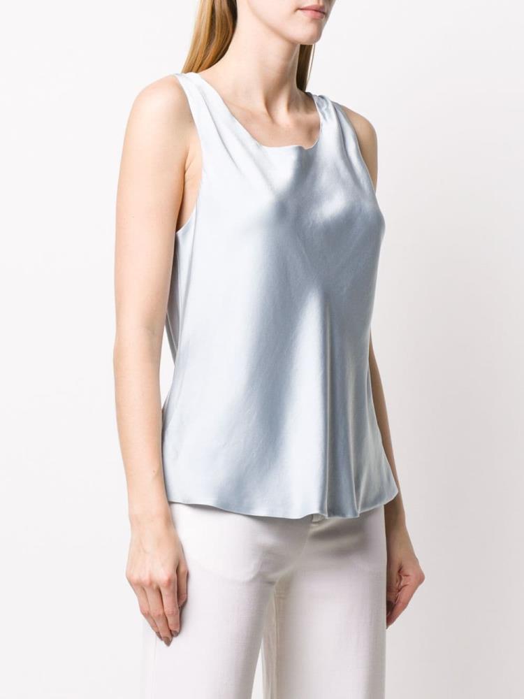 Tank Tops Giorgio Armani Silk Mujer Azules | 9W76GDJS