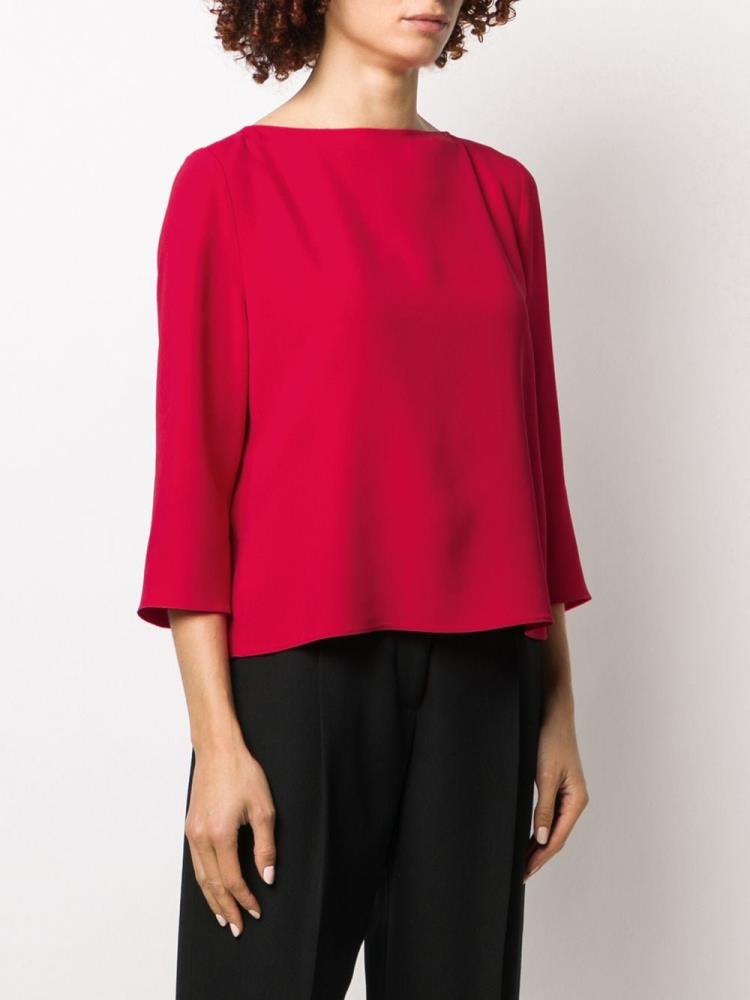 Tops Armani Emporio Back Pleated Boxy Mujer Rojas | 55PNDV6X