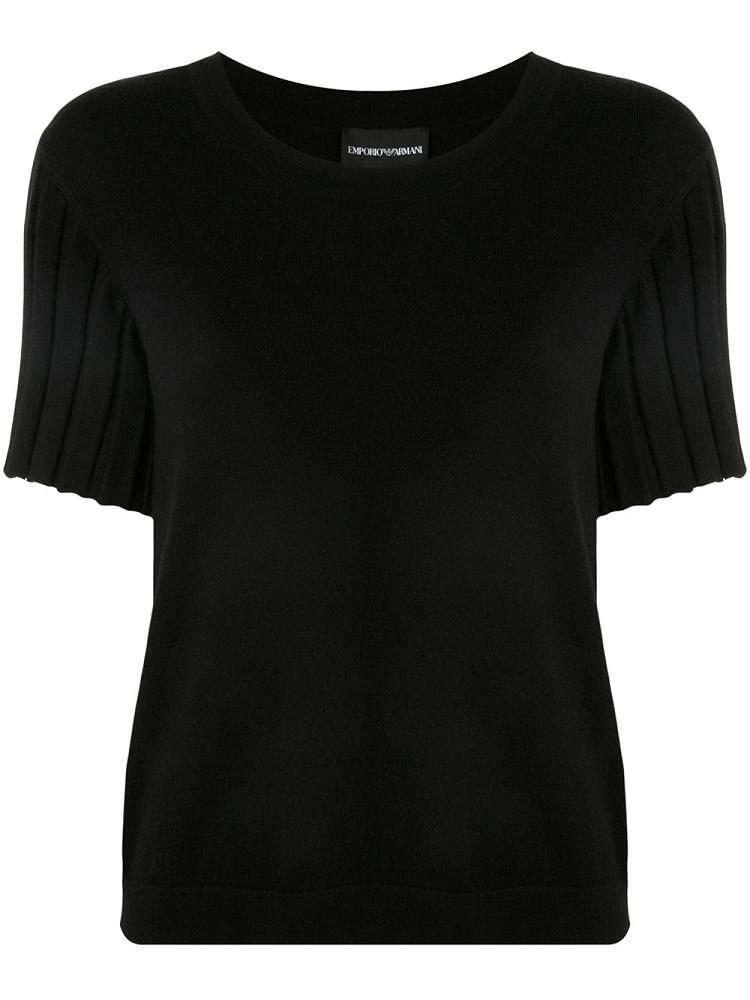 Tops Armani Emporio Ribbed Sleeves Knitted Mujer Negras | FDA5U65P