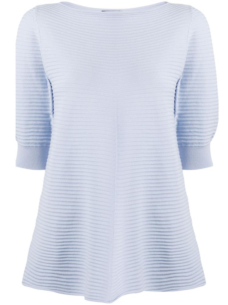 Tops Armani Emporio Striped Knit Mujer Azules | JQCD320R