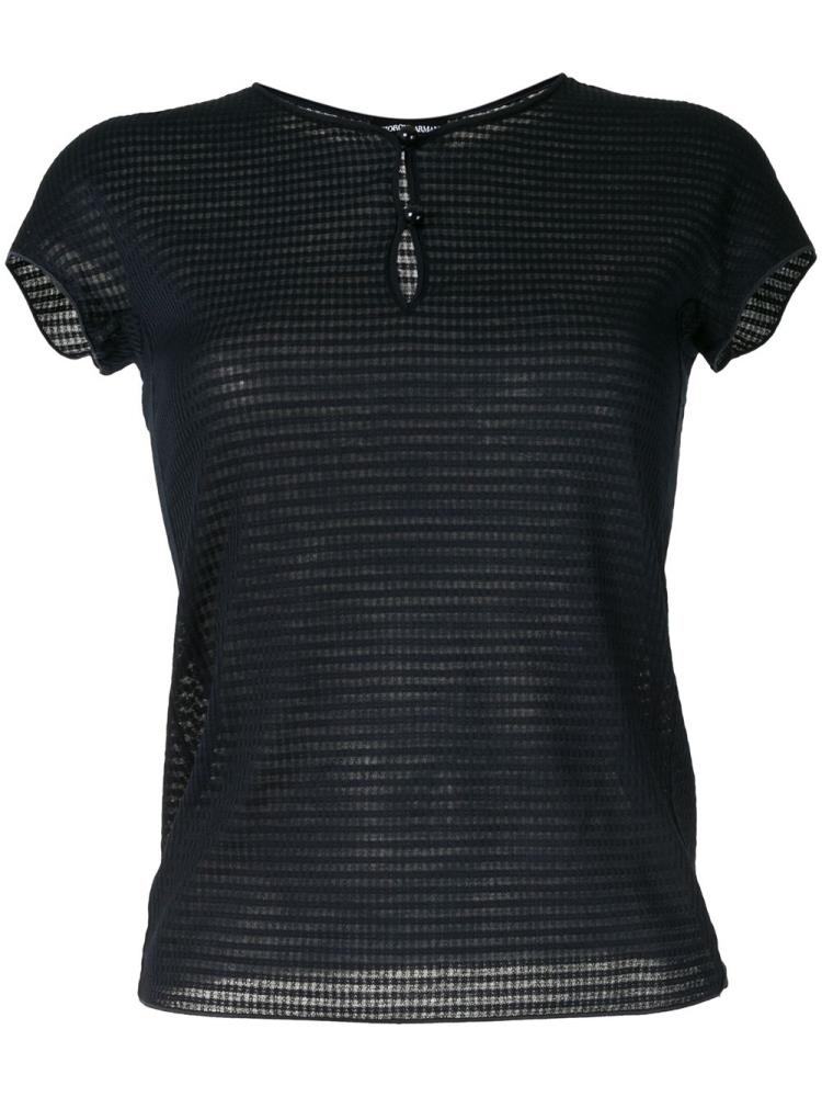 Tops Giorgio Armani Half Button Knitted Mujer Azules | 8D30WGI4