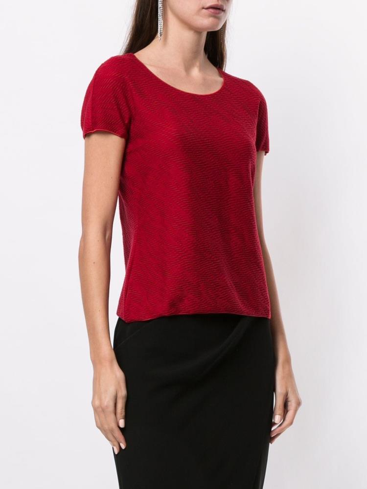 Tops Giorgio Armani Textured Knitted Mujer Rojas | 5Z6VYCE2