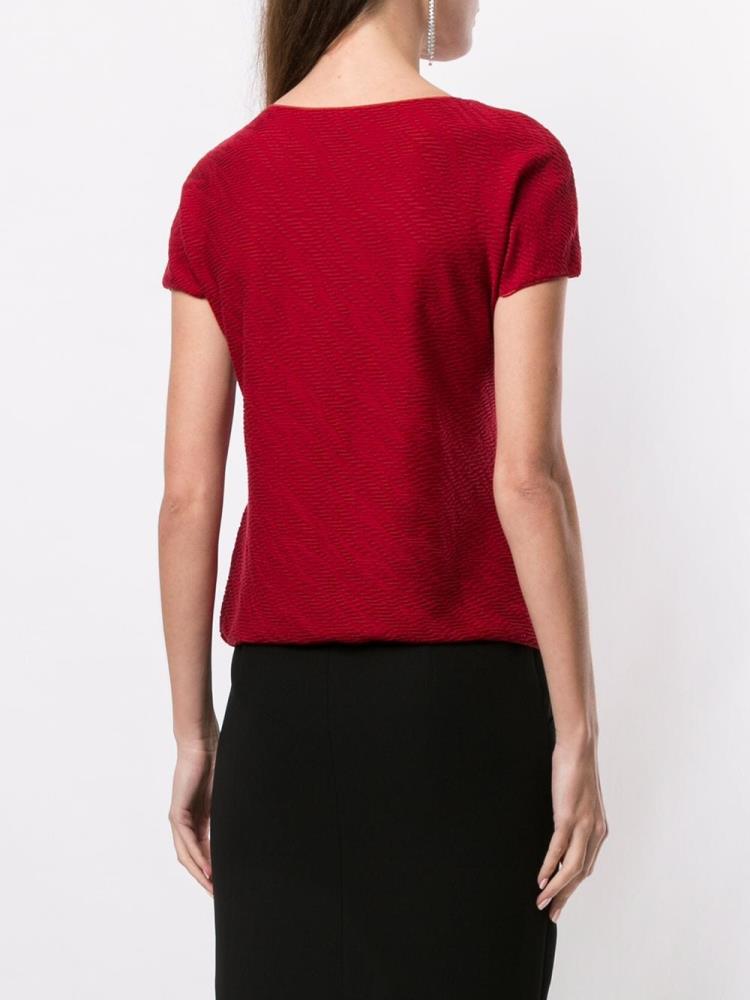 Tops Giorgio Armani Textured Knitted Mujer Rojas | 5Z6VYCE2