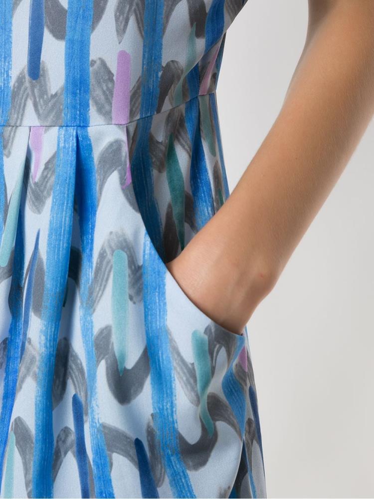 Vestido Armani Emporio Abstract Print Corta Sleeve Mujer Azules | SUQEEA89