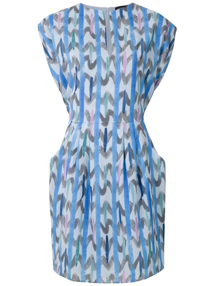 Vestido Armani Emporio Abstract Print Corta Sleeve Mujer Azules | SUQEEA89