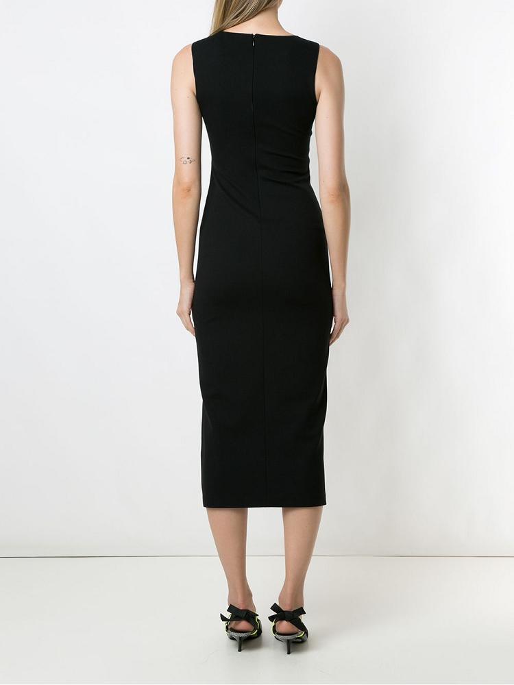 Vestido Armani Emporio Draped Neck Mujer Negras | 1BMOZZN0