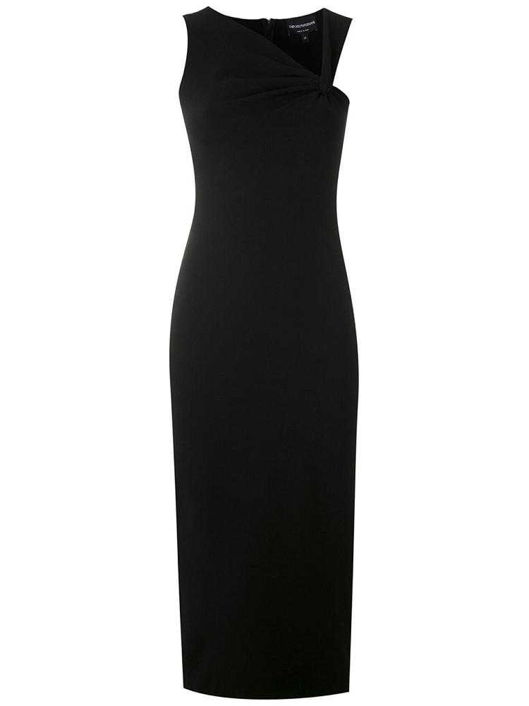 Vestido Armani Emporio Draped Neck Mujer Negras | 1BMOZZN0