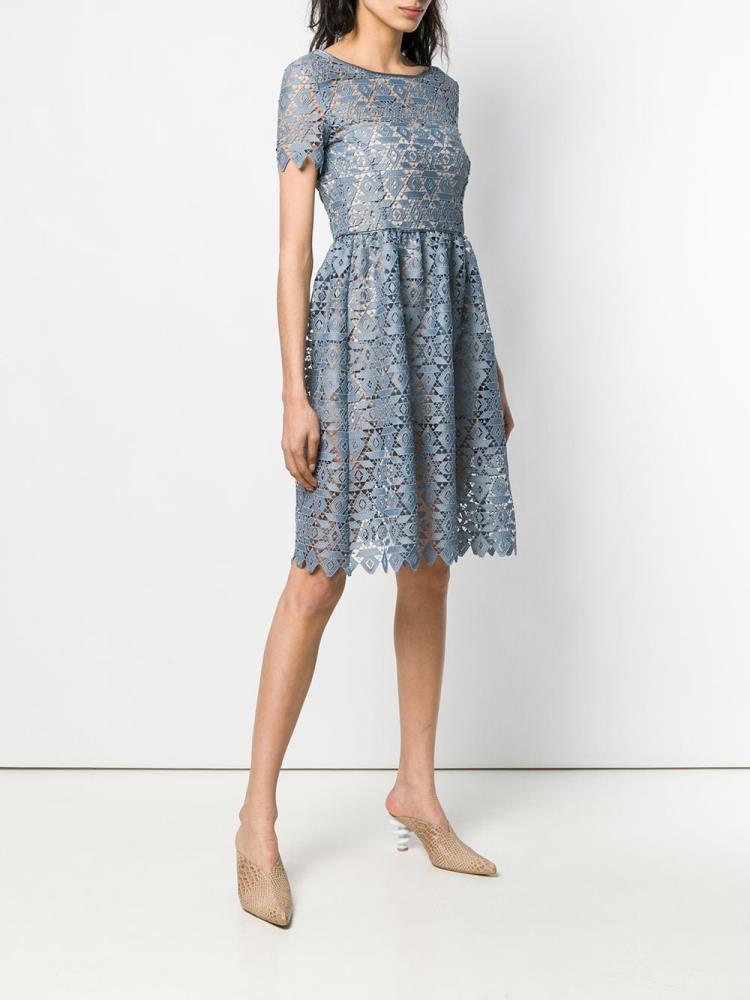 Vestido Armani Emporio Geometric Macramé Mujer Azules | BRTHQQOH