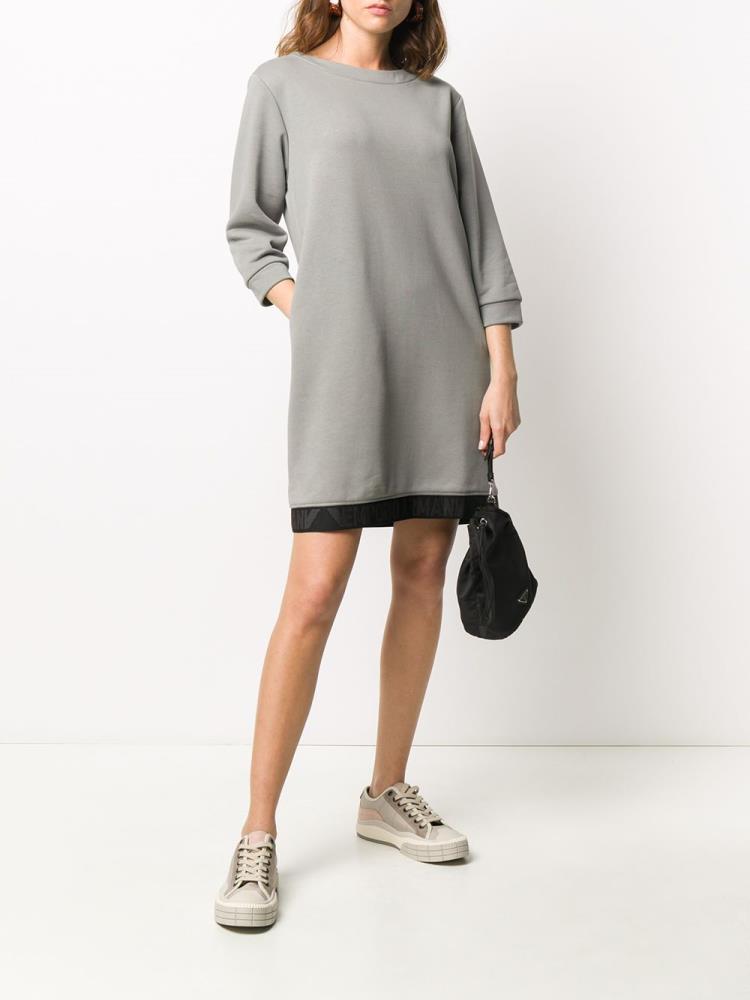 Vestido Armani Emporio Logo Stripe Sueter Mujer Gris | AY215I9H