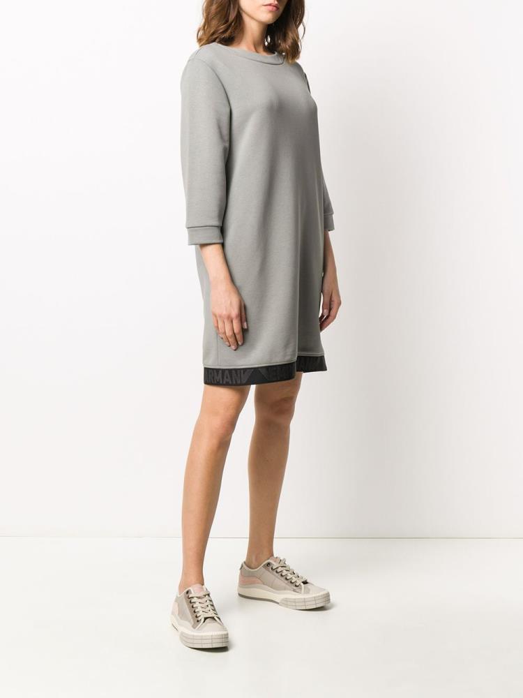 Vestido Armani Emporio Logo Stripe Sueter Mujer Gris | AY215I9H