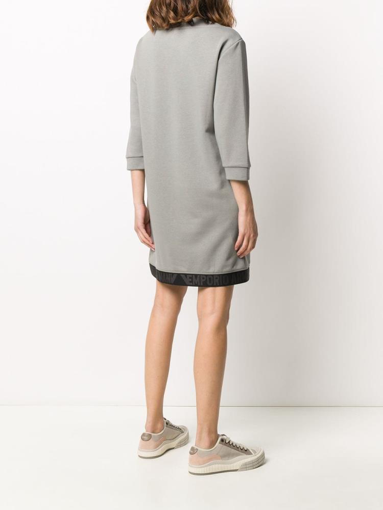 Vestido Armani Emporio Logo Stripe Sueter Mujer Gris | AY215I9H