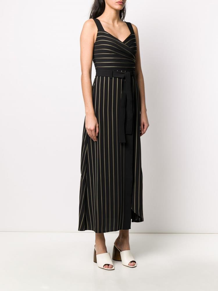 Vestido Armani Emporio Pinstriped Print Mujer Negras | HE2GEUWN