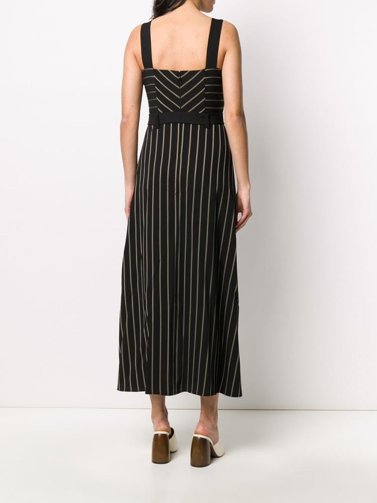 Vestido Armani Emporio Pinstriped Print Mujer Negras | HE2GEUWN