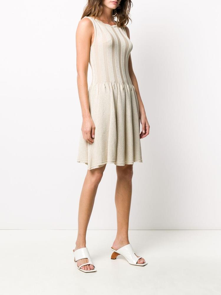 Vestido Armani Emporio Pleated Mini Mujer Beige | 6GKT1QZV