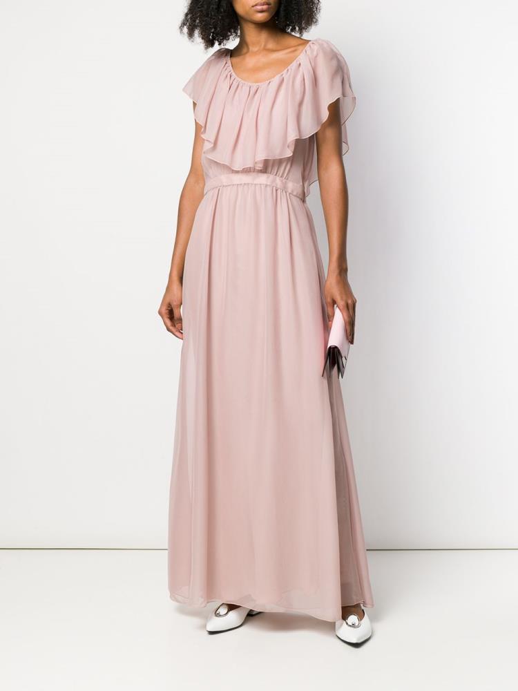 Vestido Giorgio Armani Ruffle Maxi Mujer Rosas | AUYF2XI8