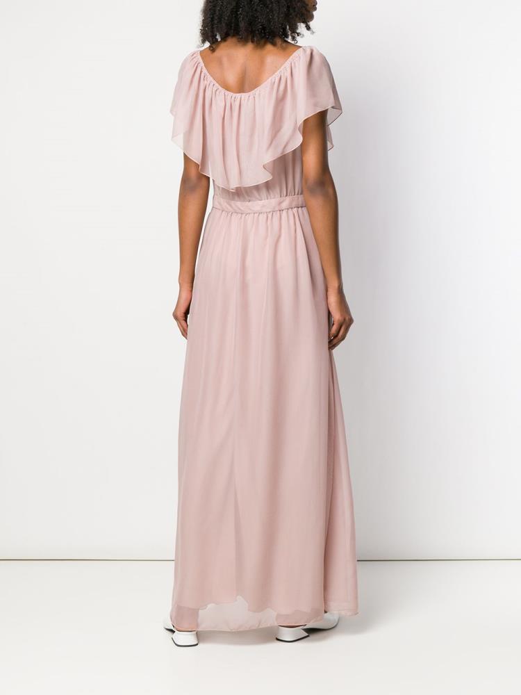 Vestido Giorgio Armani Ruffle Maxi Mujer Rosas | AUYF2XI8