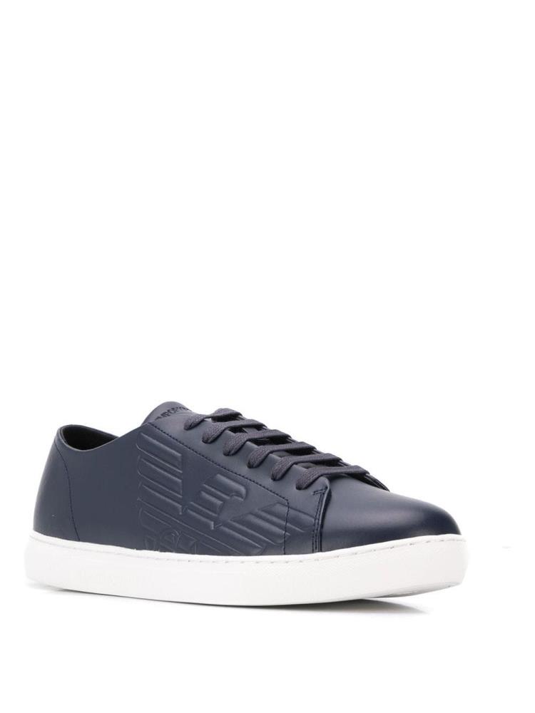 Zapatillas Armani Emporio Embossed Logo Hombre Azules | LLH4430N