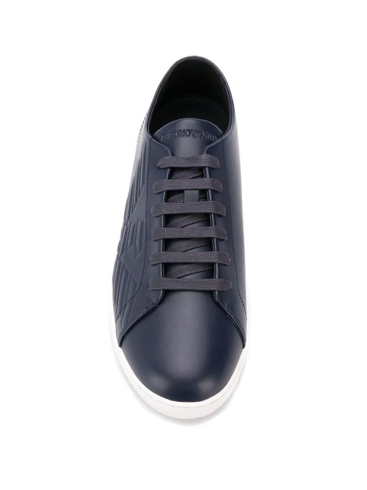 Zapatillas Armani Emporio Embossed Logo Hombre Azules | LLH4430N