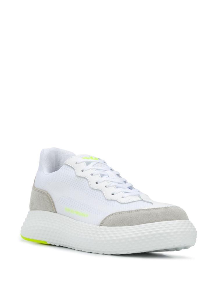 Zapatillas Armani Emporio Gamuza Panel Fornido Sole Hombre Blancas | 69HSYNVW