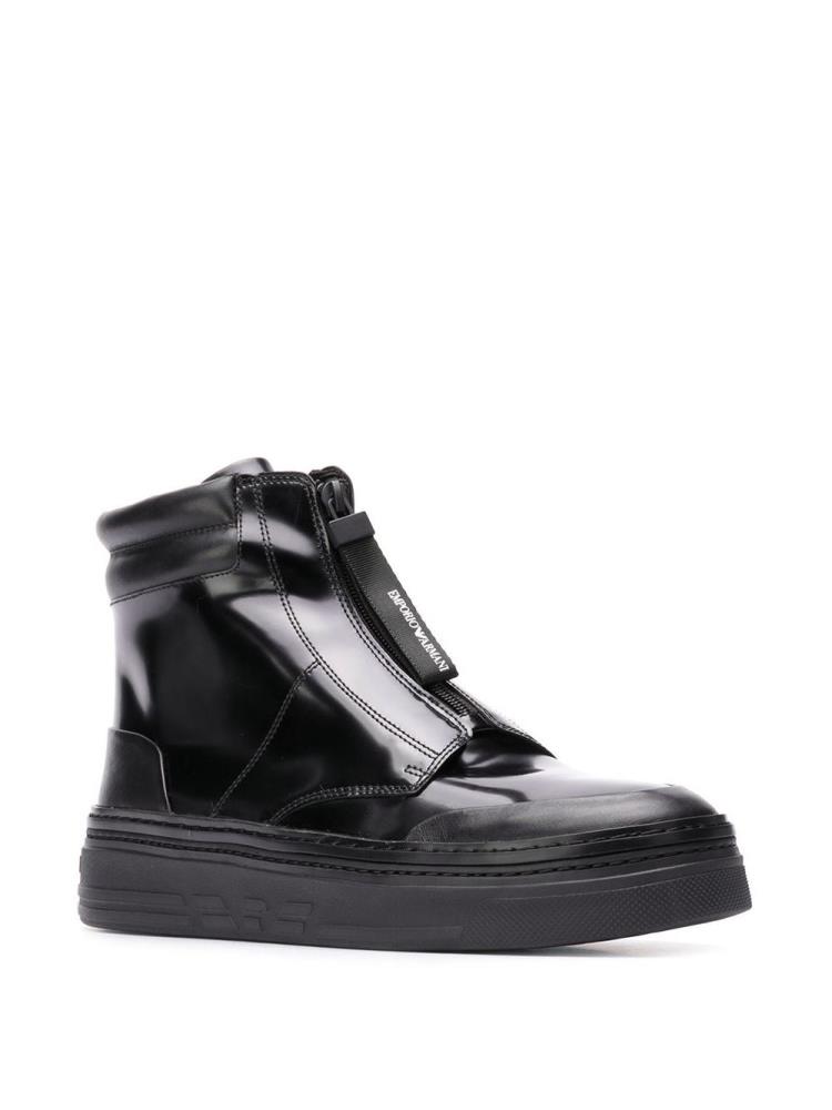 Zapatillas Armani Emporio Hi Top Zipped Hombre Negras | 7XW3SA3X