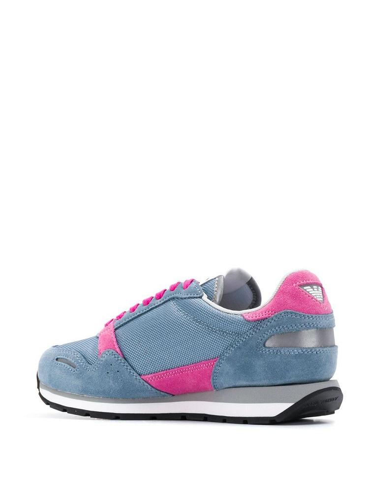 Zapatillas Armani Emporio Logo Encaje Up Mujer Azules | XBTI5VQ2