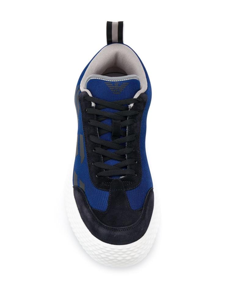 Zapatillas Armani Emporio Logo Hombre Negras Azules | YR3THFZ7