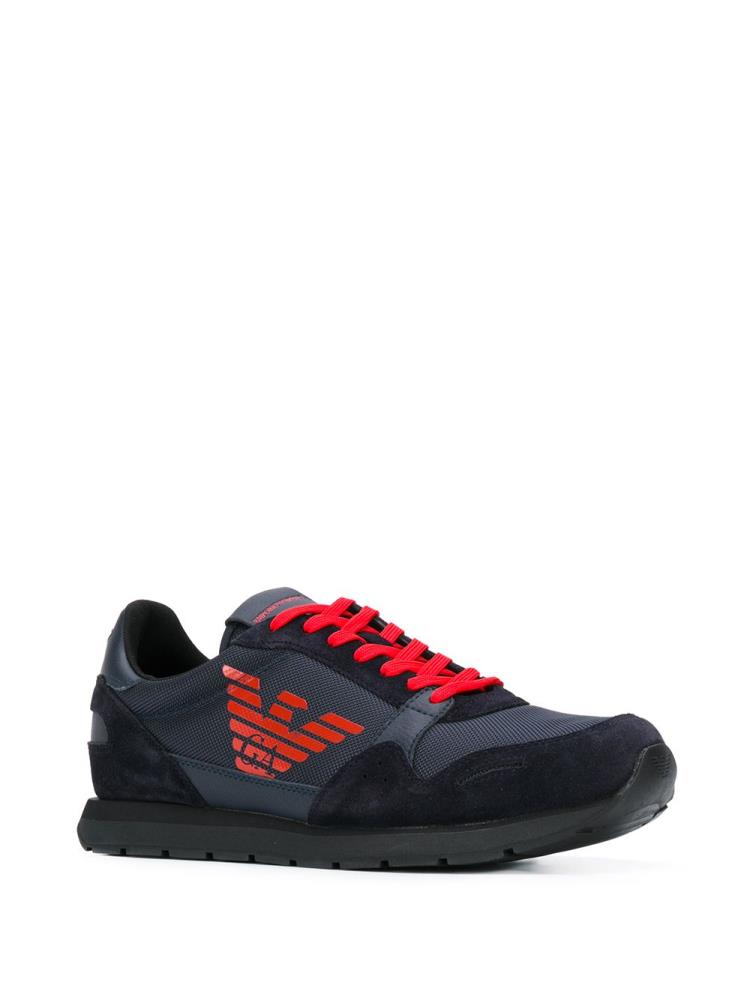 Zapatillas Armani Emporio Mesh And Gamuza Panelled Hombre Azules | GLWKCVVK