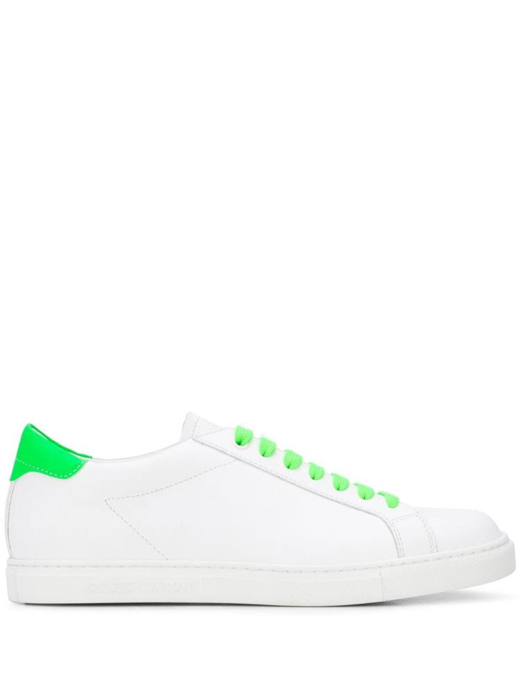 Zapatillas Armani Emporio Neon Detail Low Top Mujer Blancas | RBBQF798