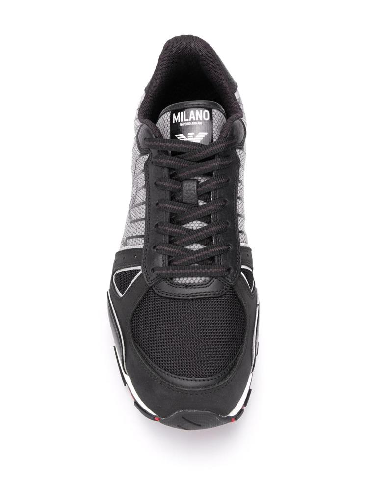 Zapatillas Armani Emporio Panelled Logo Hombre Negras | GBM829K2