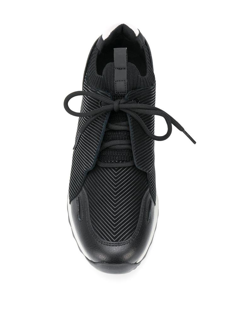 Zapatillas Armani Emporio Ribbed Panel Hombre Negras | OXBC9MNO