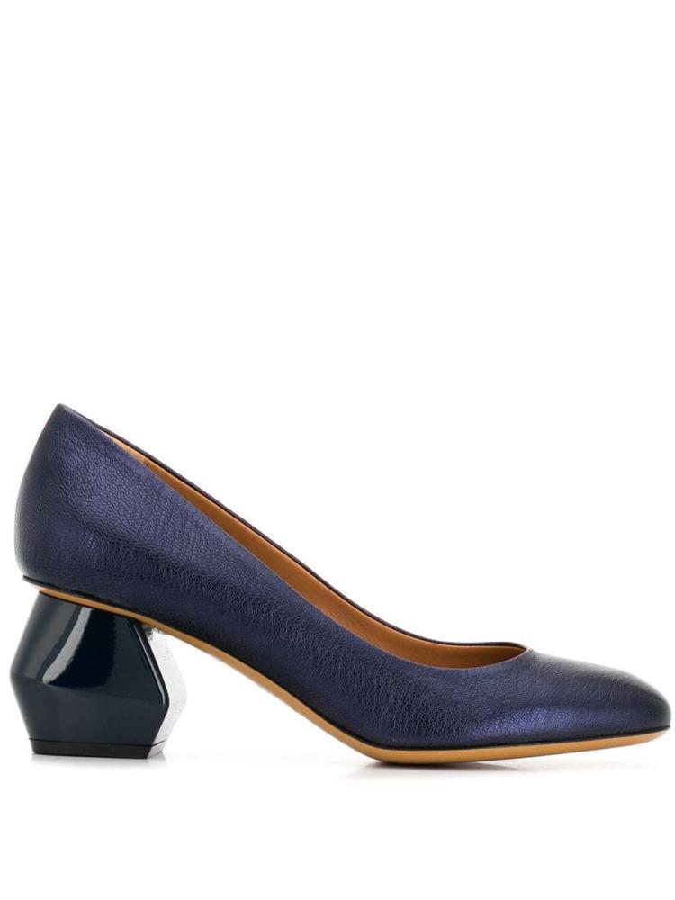 Zapatos De Salon Armani Emporio Geometric Heel Mujer Azules | C32WSIOB