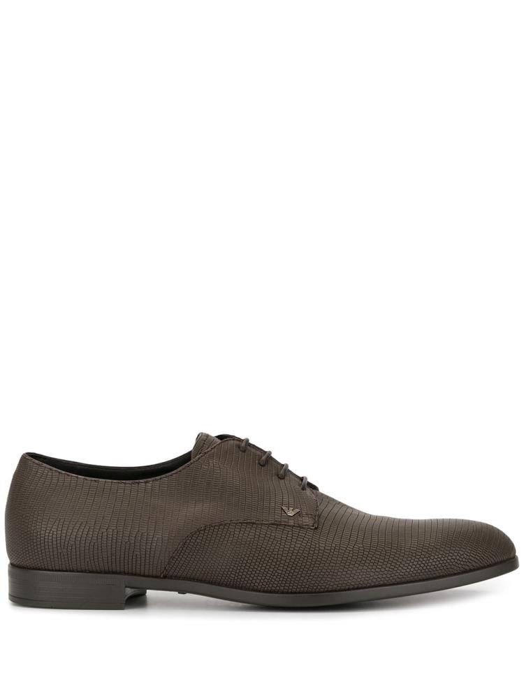 Zapatos Derby Armani Emporio Cuero Hombre Marrones | O0D8TK9W