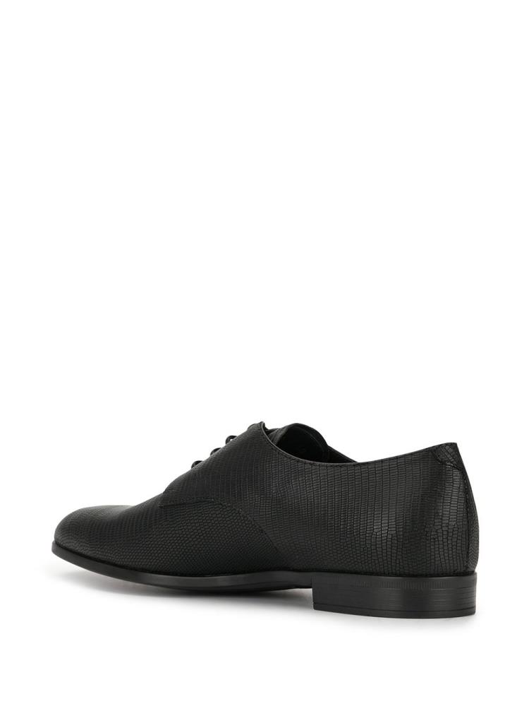 Zapatos Derby Armani Emporio Lizard Effect Hombre Negras | 2AKEUMDX