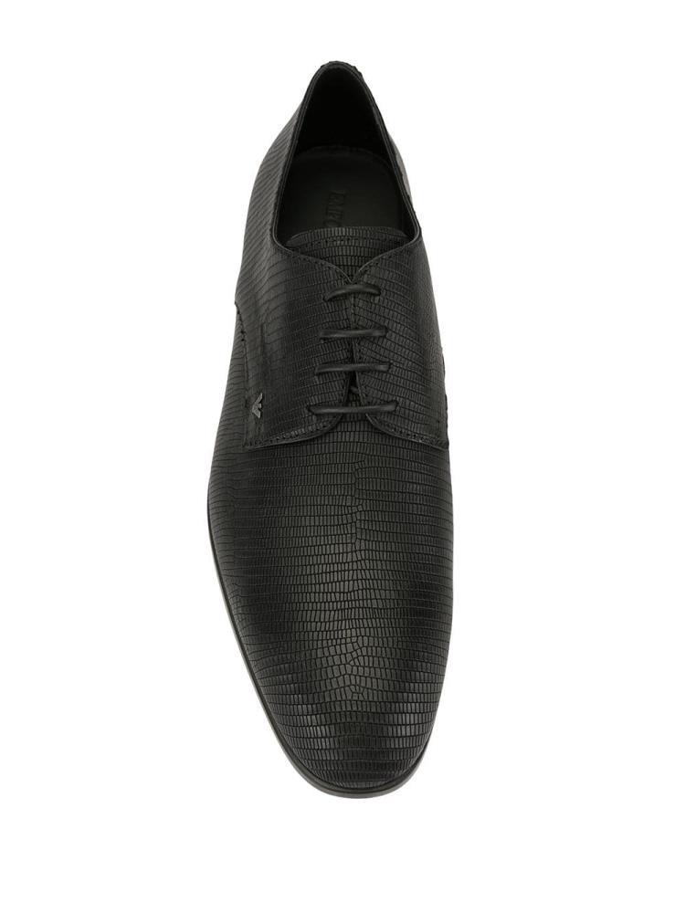 Zapatos Derby Armani Emporio Lizard Effect Hombre Negras | 2AKEUMDX